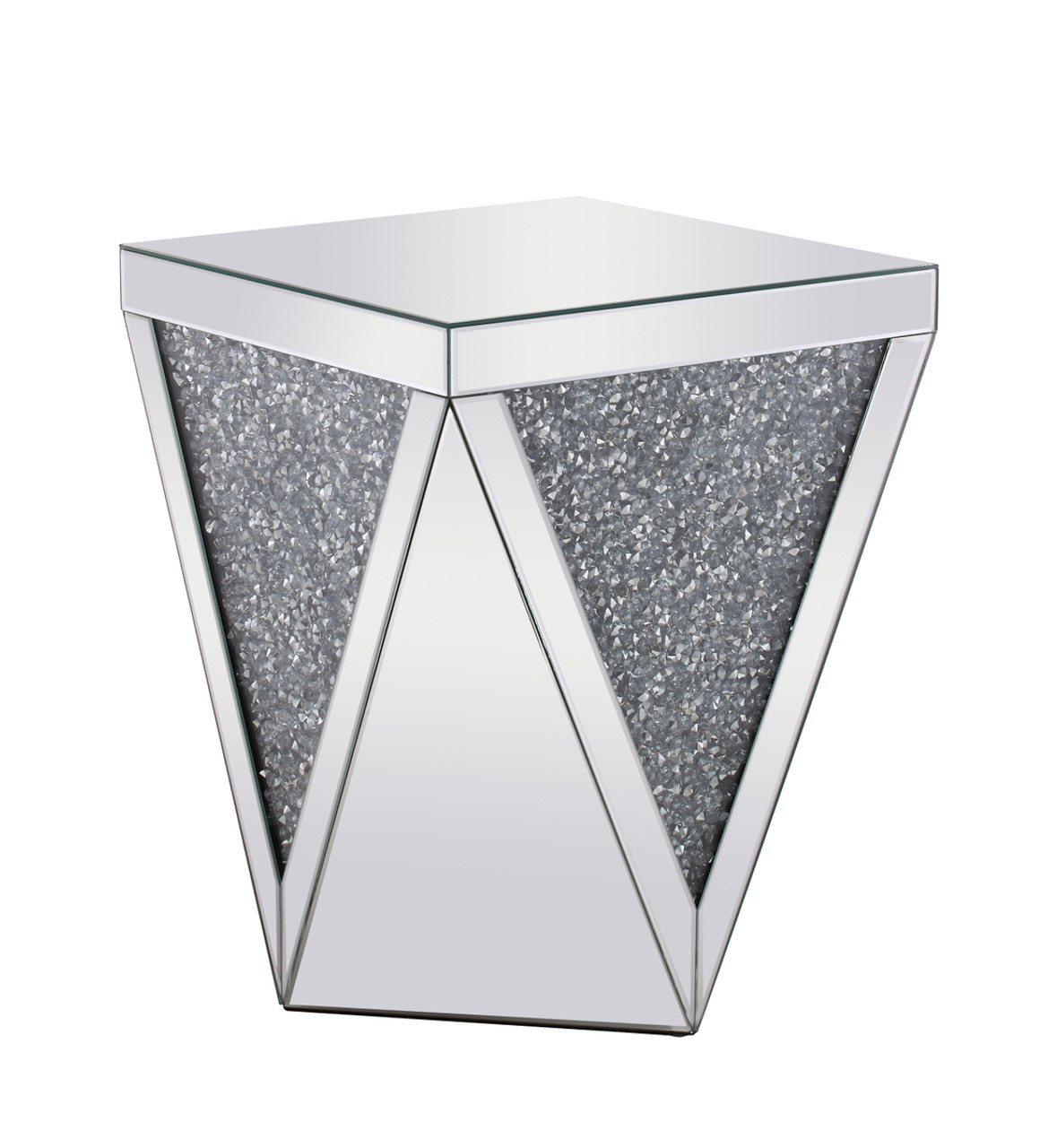 Elegant Decor MF92008 18.5 inch Crystal End Table Silver Royal Cut Crystal