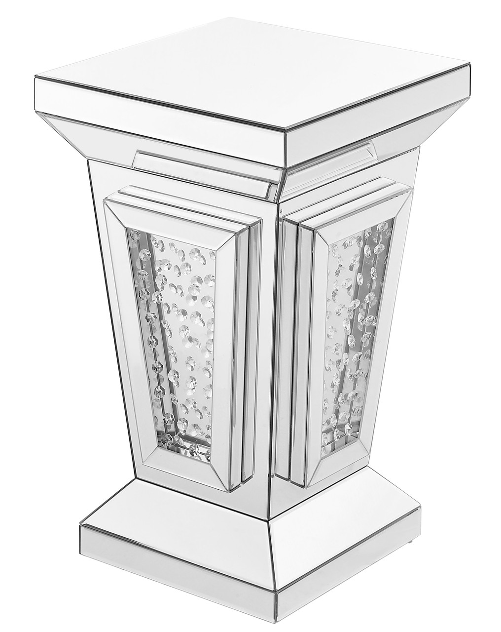 Elegant Decor MF91020 15 inch Crystal End Table In Clear Mirror Finish