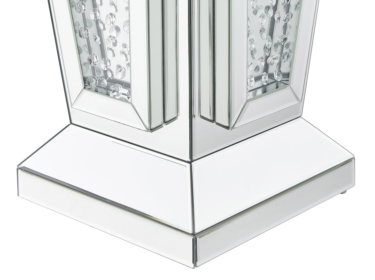 Elegant Decor MF91020 15 inch Crystal End Table In Clear Mirror Finish