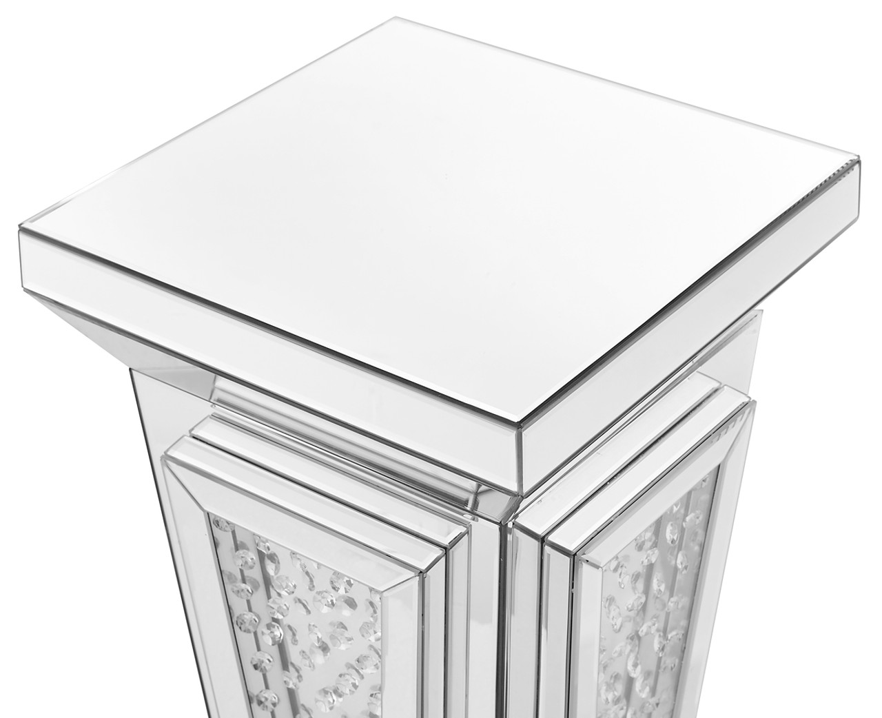 Elegant Decor MF91020 15 inch Crystal End Table In Clear Mirror Finish