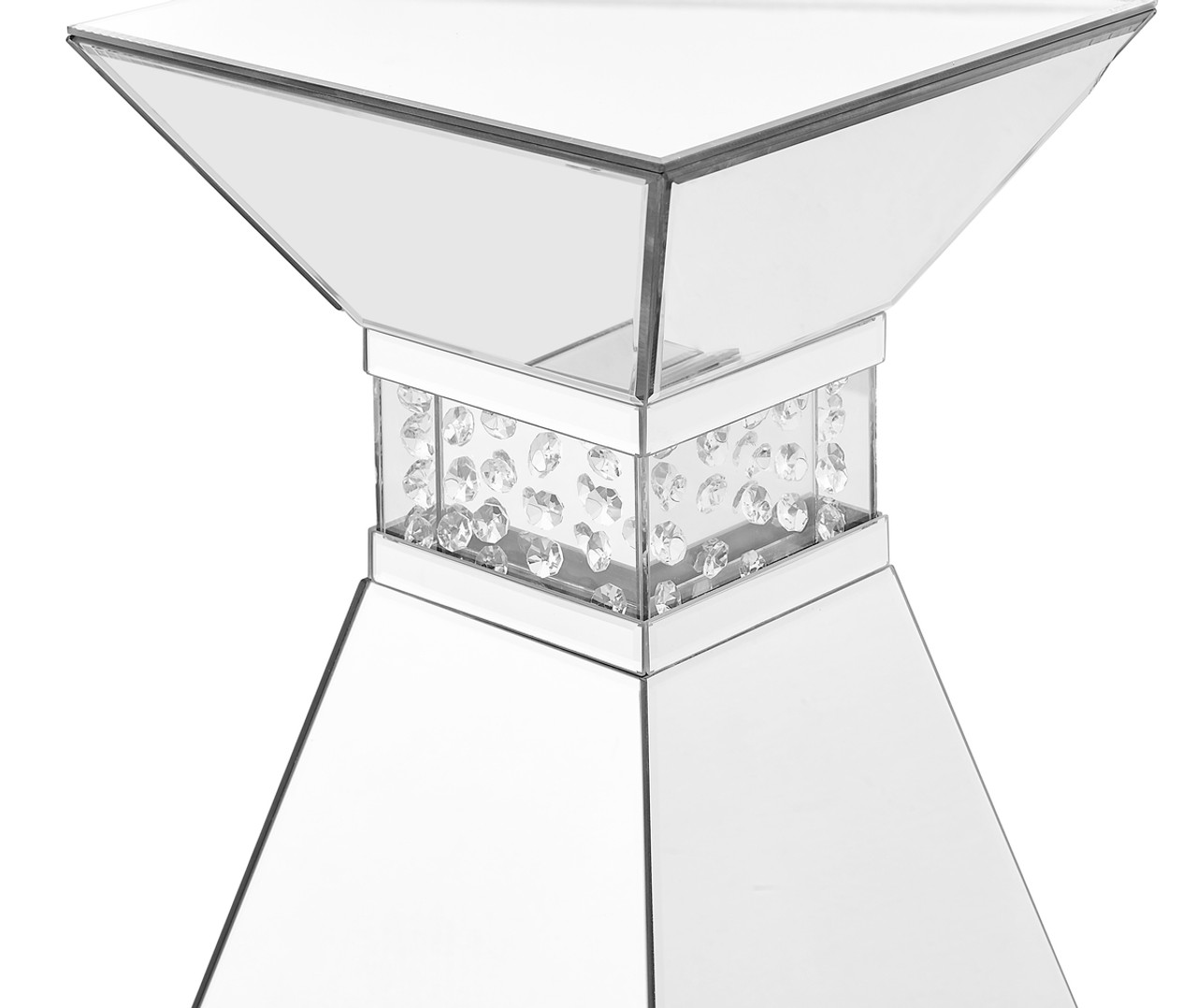 Elegant Decor MF91019 12 inch Crystal End Table in Clear Mirror Finish