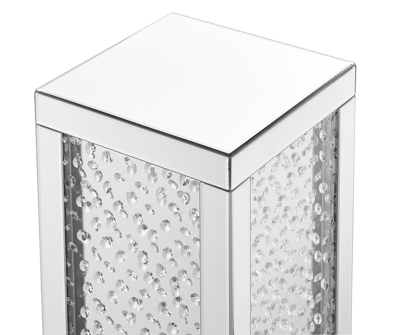 Elegant Decor MF91016 12 inch Crystal End table in Clear Mirror Finish