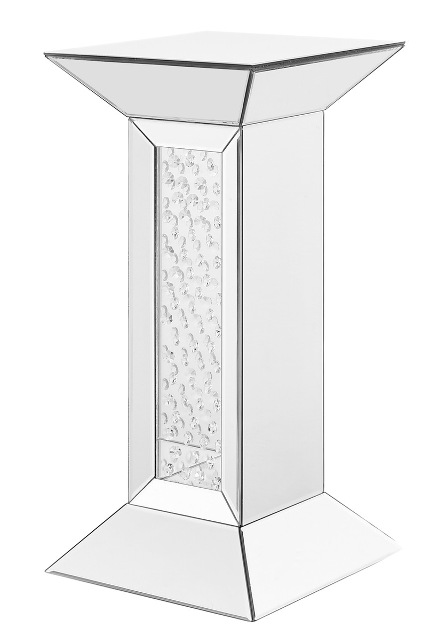 Elegant Decor MF91015 12 inch Crystal End Table in Clear Mirror Finish