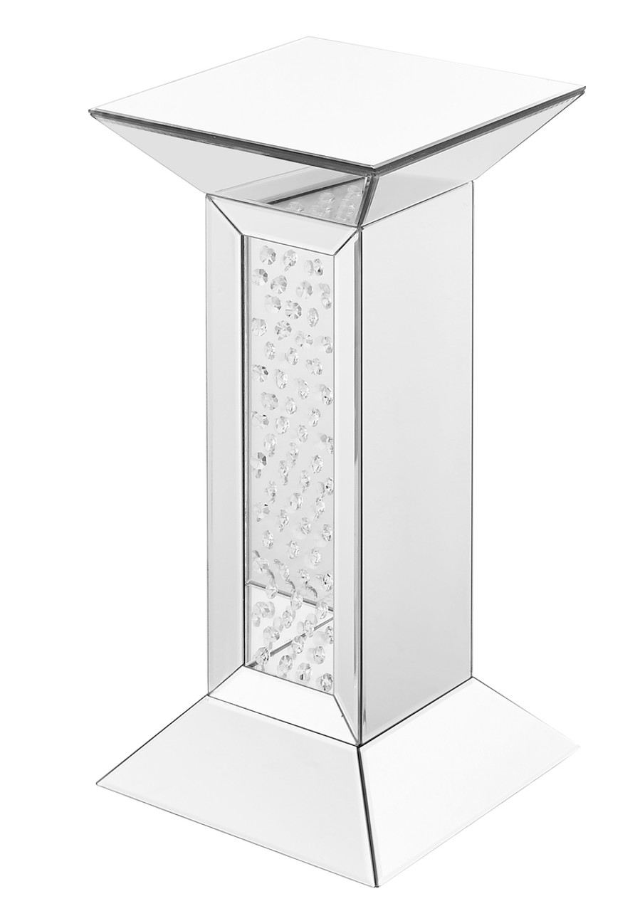 Elegant Decor MF91015 12 inch Crystal End Table in Clear Mirror Finish