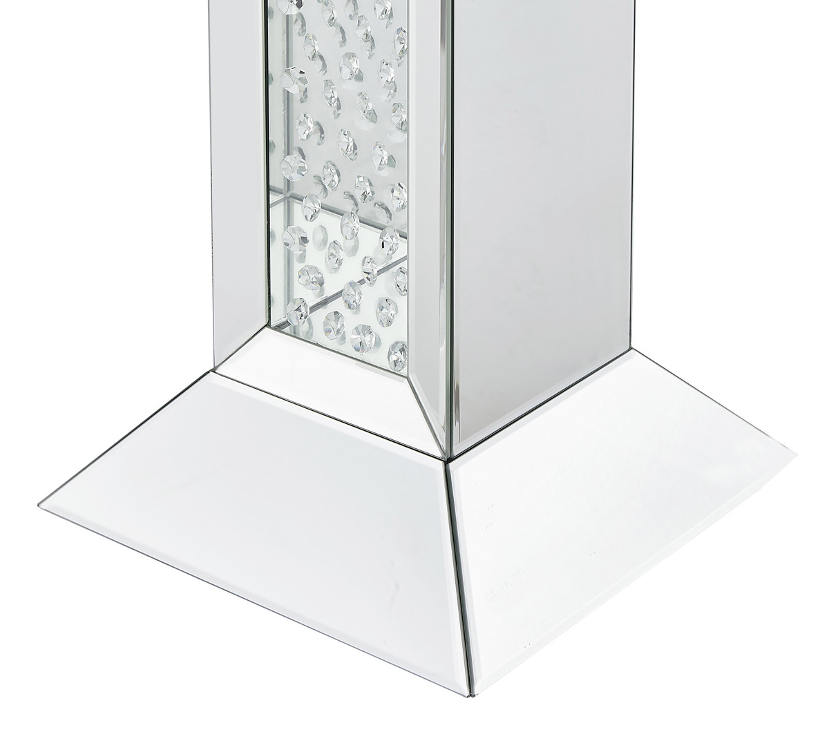 Elegant Decor MF91015 12 inch Crystal End Table in Clear Mirror Finish