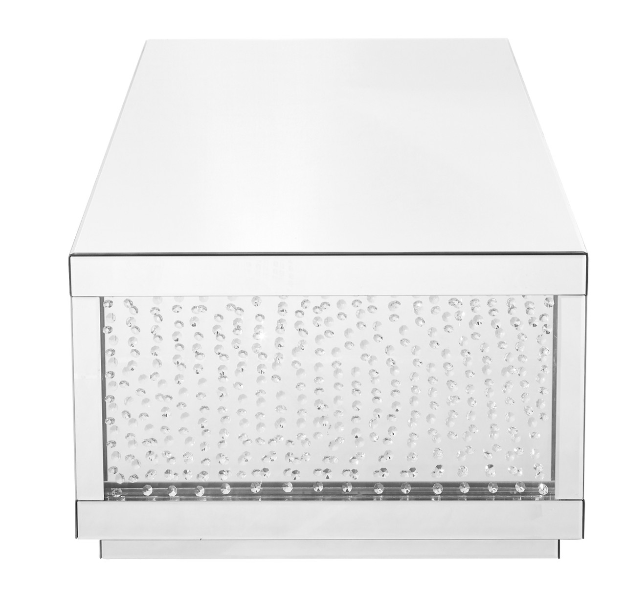 Elegant Decor MF91003 48 inch Rectangle Crystal Coffee Table In Clear Mirror Finish Elegant Decor MF91003 48 inch Rectangle Crystal Coffee Table In Clear Mirror Finish