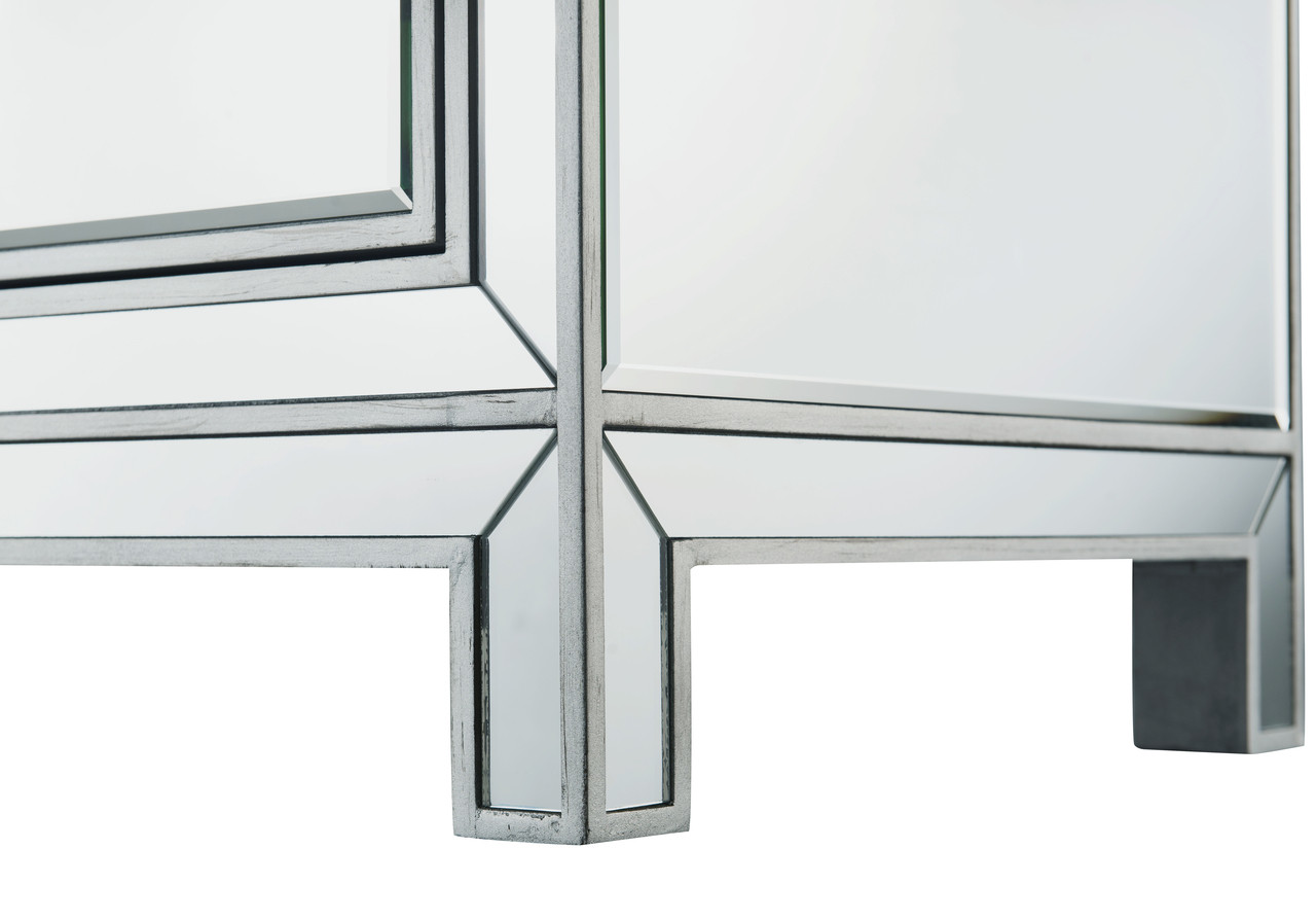 ELEGANT DECOR MF72017 Dresser 6 drawers 48in. W x 18in. Din. x 32in. H in antique silver paint ELEGANT DECOR MF72017 Dresser 6 drawers 48in. W x 18in. Din. x 32in. H in antique silver paint