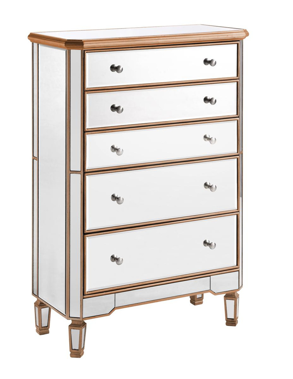 ELEGANT DECOR MF6-1126G 5 Drawer Cabinet 33 in. x 16 in. x 49 in. in Gold paint