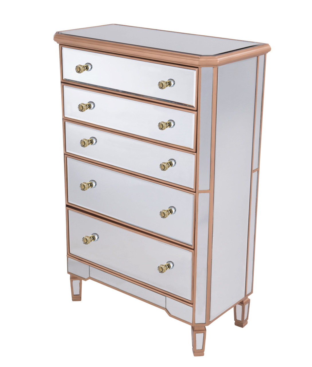 ELEGANT DECOR MF6-1126G 5 Drawer Cabinet 33 in. x 16 in. x 49 in. in Gold paint