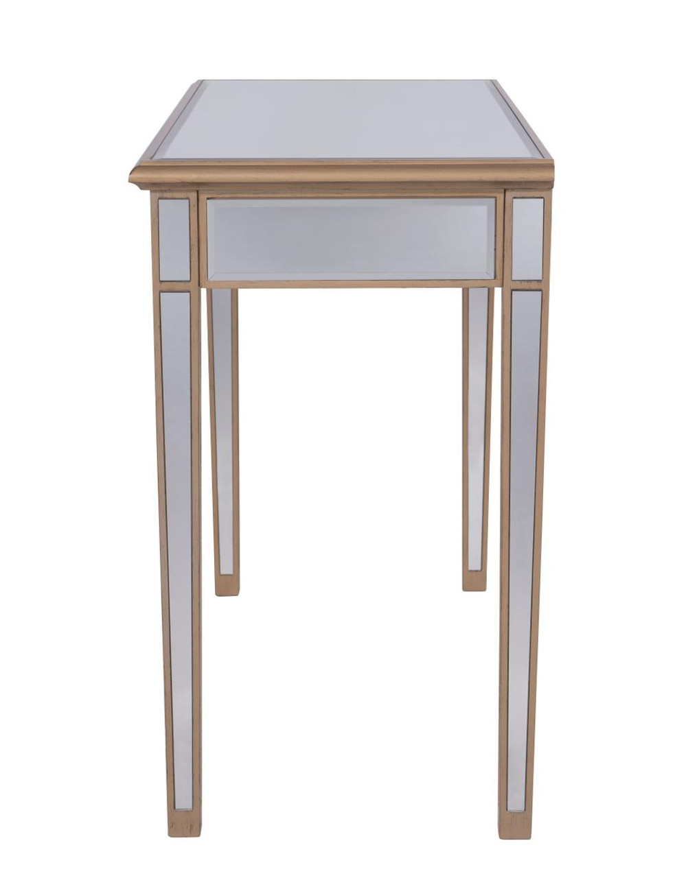 ELEGANT DECOR MF6-1106G 2 Drawers Dressing table 42 in. x 18 in. x 31 in. in Gold paint ELEGANT DECOR MF6-1106G 2 Drawers Dressing table 42 in. x 18 in. x 31 in. in Gold paint