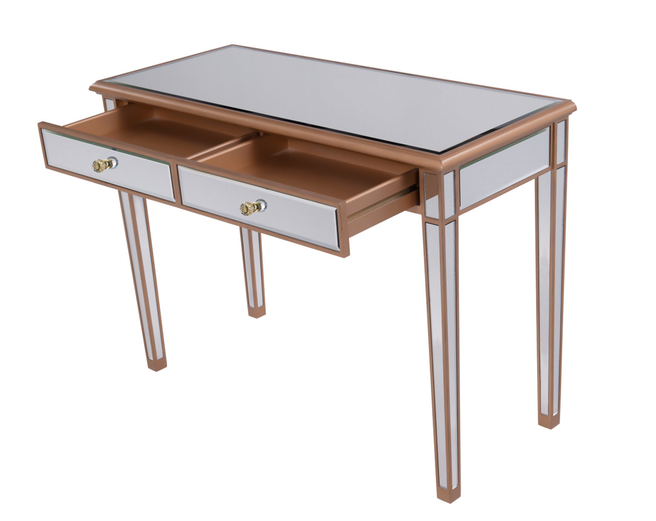 ELEGANT DECOR MF6-1106G 2 Drawers Dressing table 42 in. x 18 in. x 31 in. in Gold paint