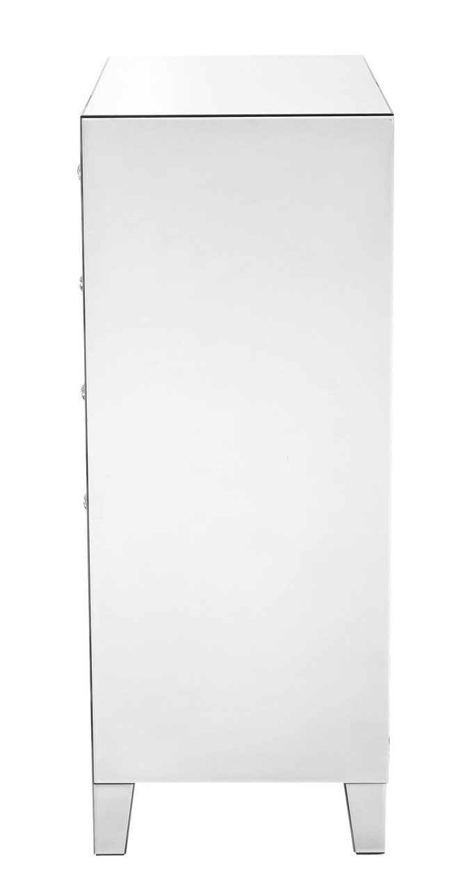 Elegant Decor MF6-1051 5 Drawer Chest 24 in x 18 in x 45 in.in clear mirror