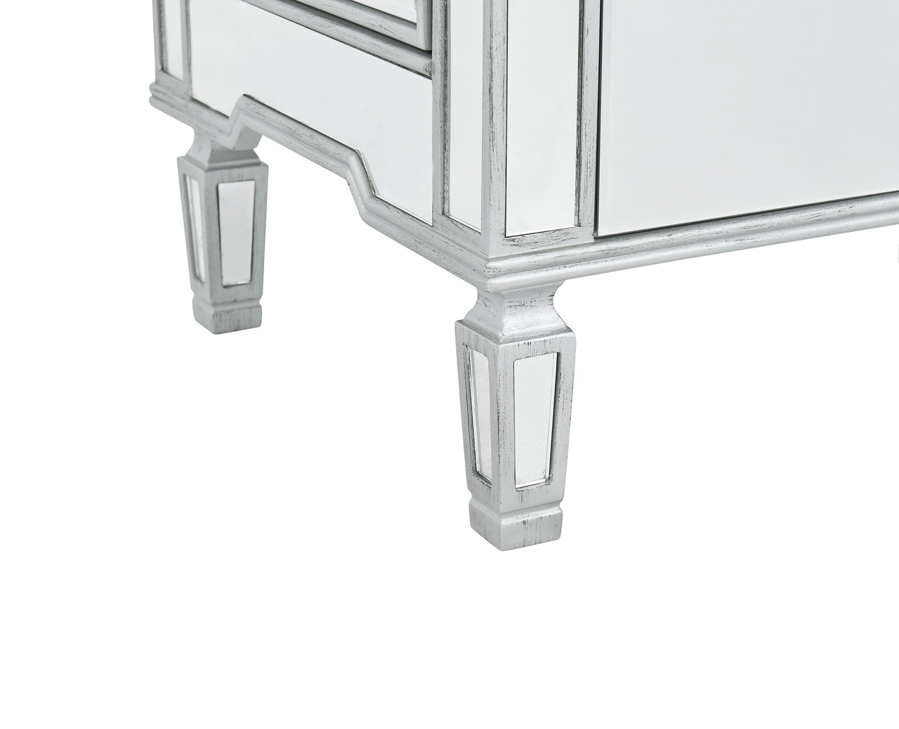 ELEGANT DECOR MF6-1047S Lingerie Chest 7 drawers 20in. W x 15in. D x 48in. H in antique silver paint ELEGANT DECOR MF6-1047S Lingerie Chest 7 drawers 20in. W x 15in. D x 48in. H in antique silver paint