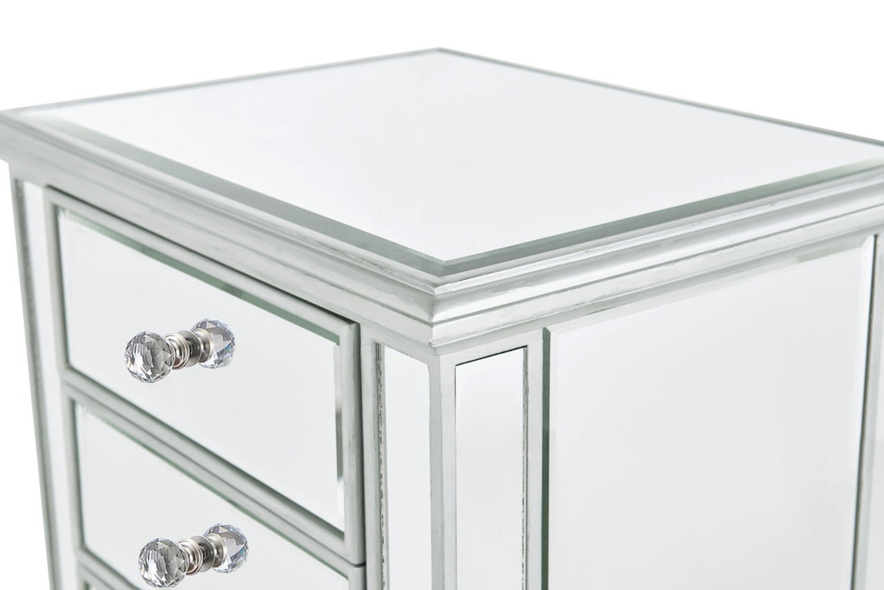ELEGANT DECOR MF6-1047S Lingerie Chest 7 drawers 20in. W x 15in. D x 48in. H in antique silver paint ELEGANT DECOR MF6-1047S Lingerie Chest 7 drawers 20in. W x 15in. D x 48in. H in antique silver paint