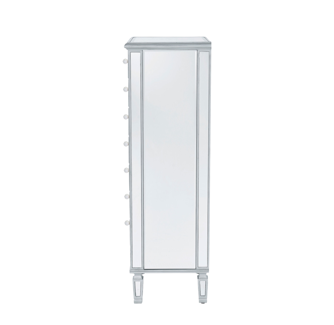 ELEGANT DECOR MF6-1047S Lingerie Chest 7 drawers 20in. W x 15in. D x 48in. H in antique silver paint ELEGANT DECOR MF6-1047S Lingerie Chest 7 drawers 20in. W x 15in. D x 48in. H in antique silver paint