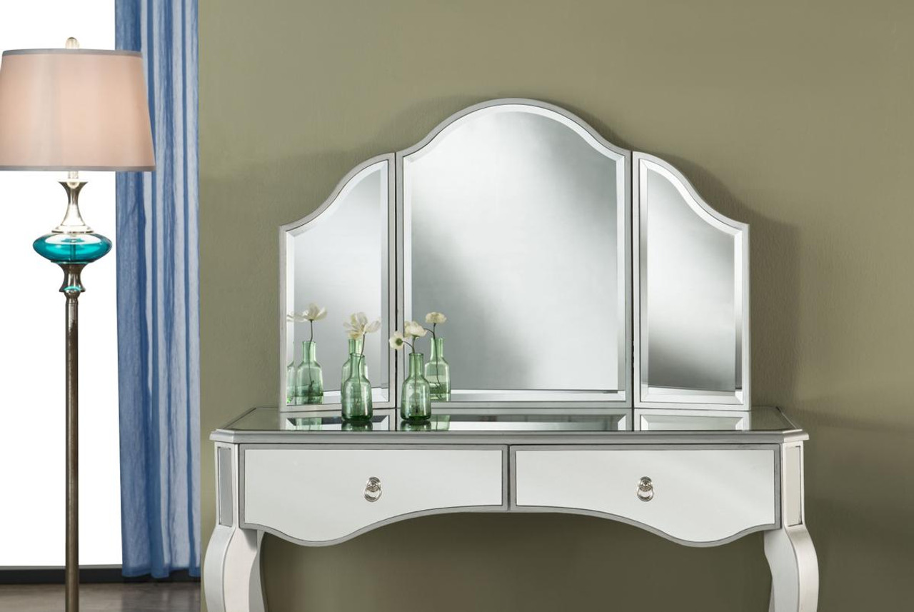 Elegant Decor MF6-1042S Dressing Mirror 37 in. x 24 in. in silver paint