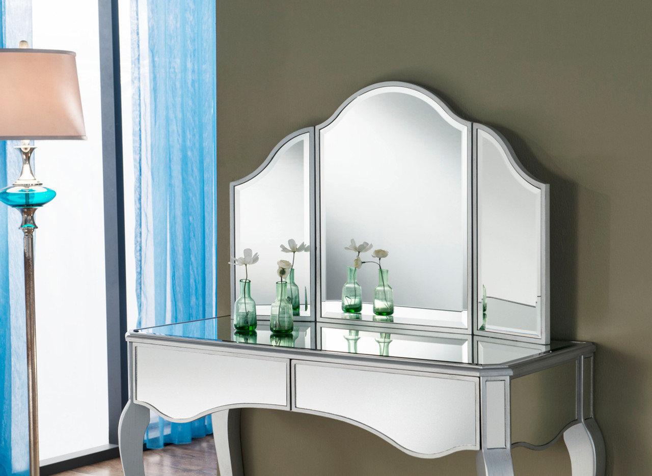 Elegant Decor MF6-1042S Dressing Mirror 37 in. x 24 in. in silver paint