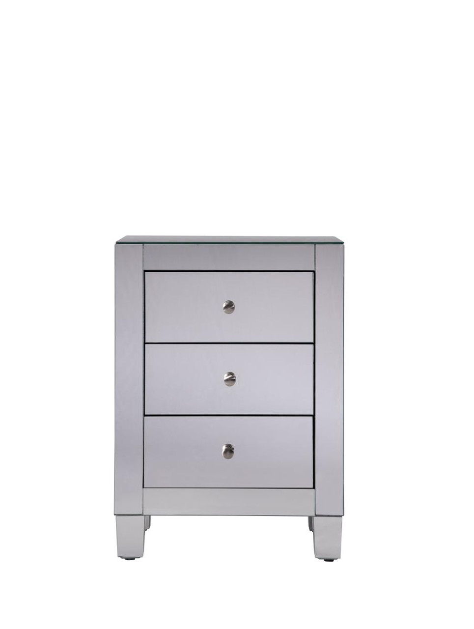 Elegant Decor MF6-1032 3 Drawers Cabinet 17-3/4 in. x 13 in. x 25 in. in Clear Mirror