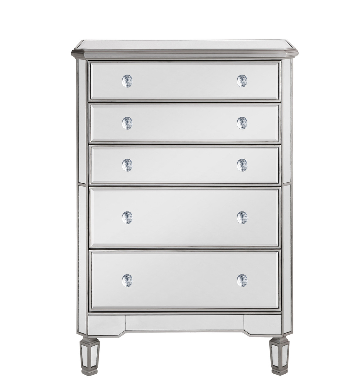 ELEGANT DECOR MF6-1026S 5 Drawer Cabinet 33 in. x 16 in. x 49 in. in Silver paint