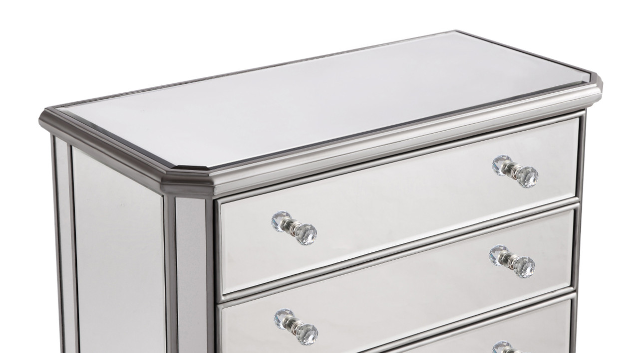 ELEGANT DECOR MF6-1026S 5 Drawer Cabinet 33 in. x 16 in. x 49 in. in Silver paint