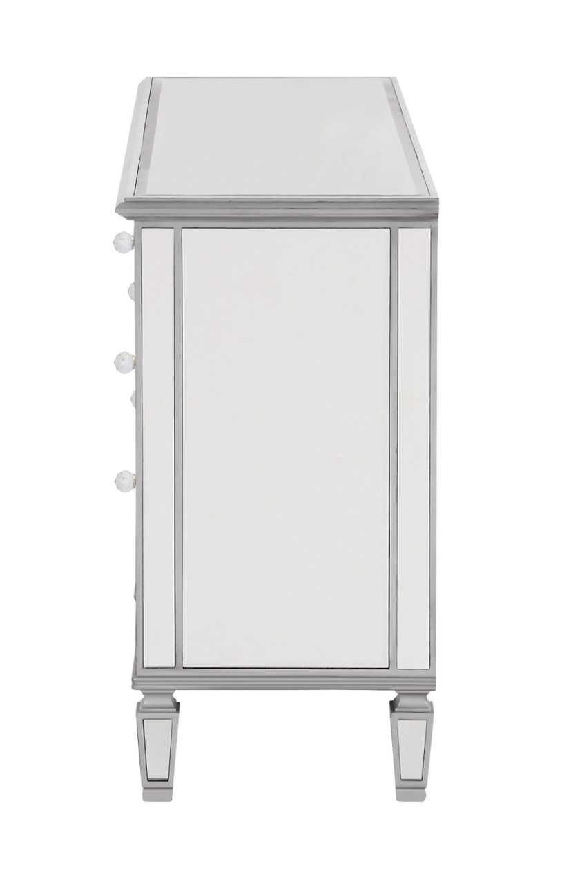 ELEGANT DECOR MF6-1017S 6 Drawer Dresser 48 in. x 18 in. x 32 in. in Silver paint ELEGANT DECOR MF6-1017S 6 Drawer Dresser 48 in. x 18 in. x 32 in. in Silver paint