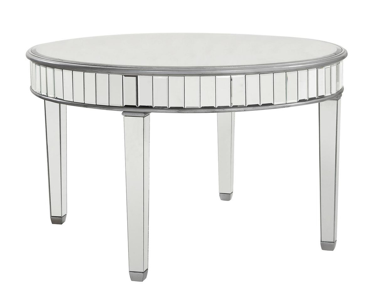 Elegant Decor MF6-1008S Round Dining Table 48 in. x 30 in. in silver paint