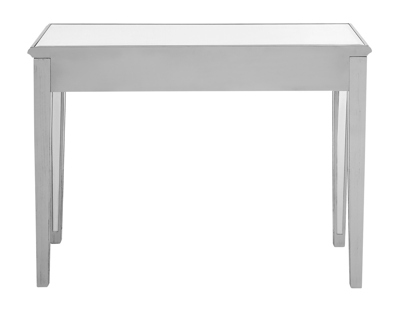 ELEGANT DECOR MF6-1006S Vanity Table 42 in. x 18 in. x 31 in. in Silver paint