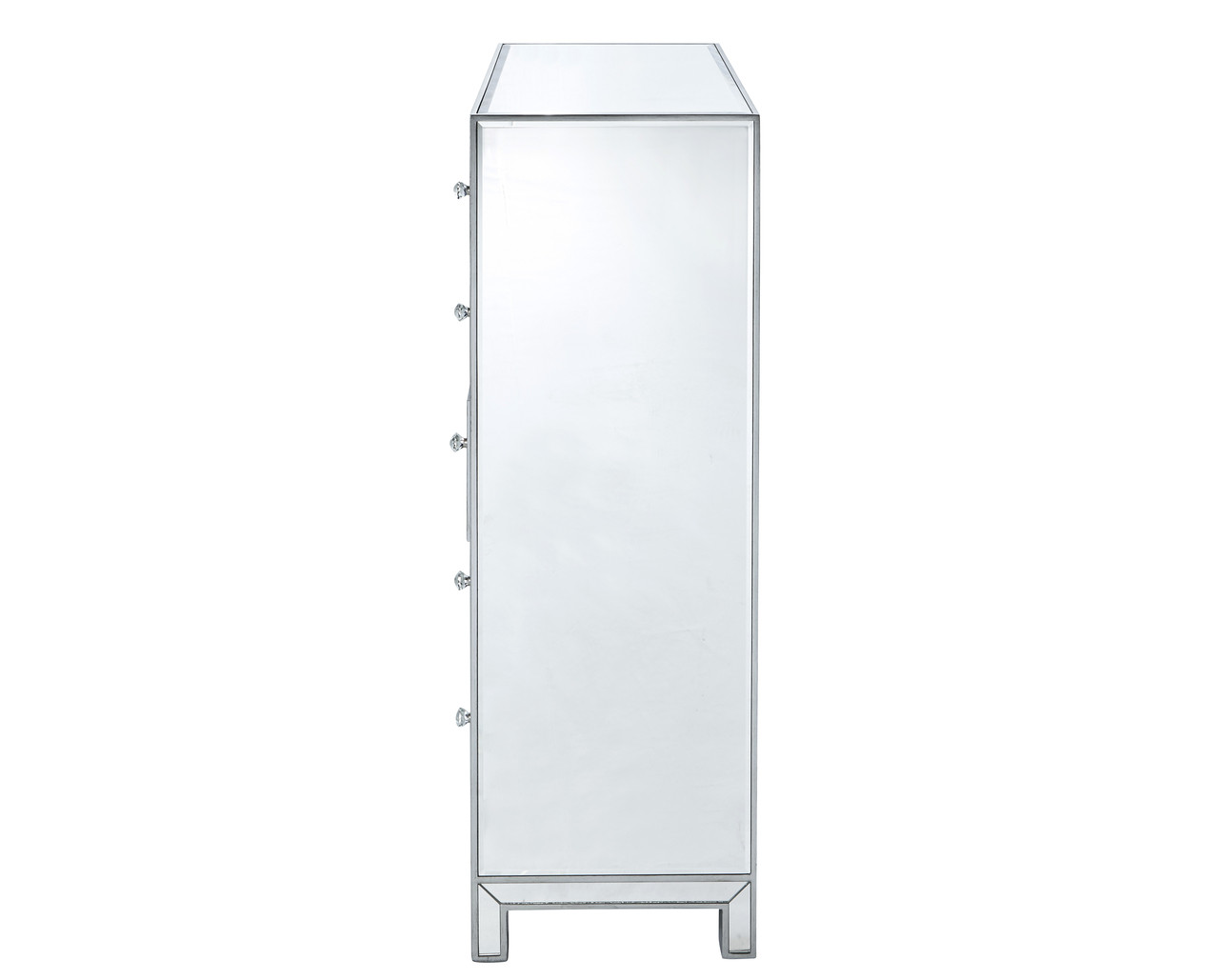 Elegant Decor MF72026 Chest 5 drawers 34in. W x 16in. D x 48in. H in antique silver paint