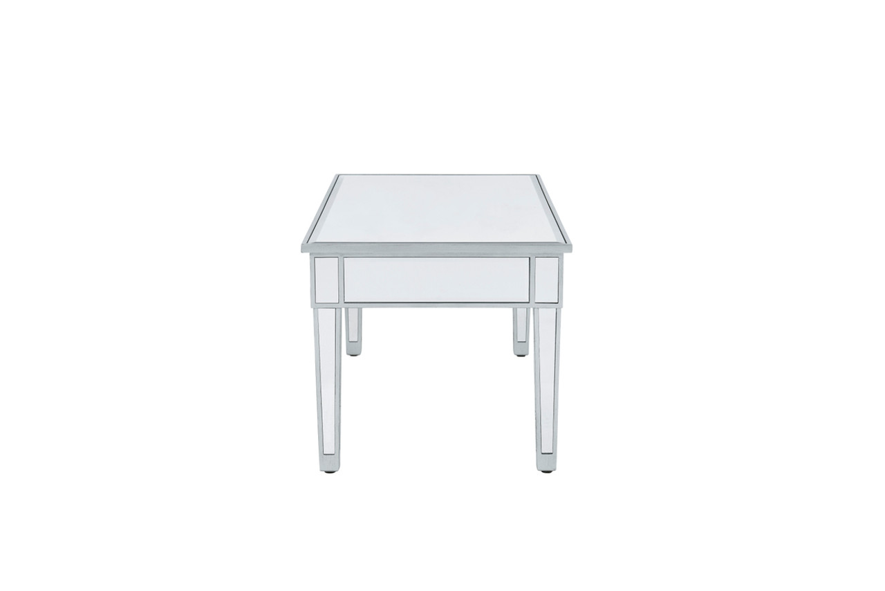 Elegant Decor MF72021 coffee table 40in. W x 20in. D x 18in. H in antique silver paint