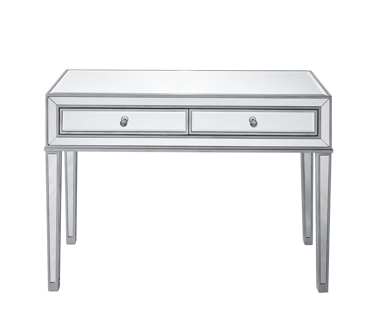 ELEGANT DECOR MF72006  Desk 42in. W x 18in. D x 30in. H in antique silver paint ELEGANT DECOR MF72006  Desk 42in. W x 18in. D x 30in. H in antique silver paint