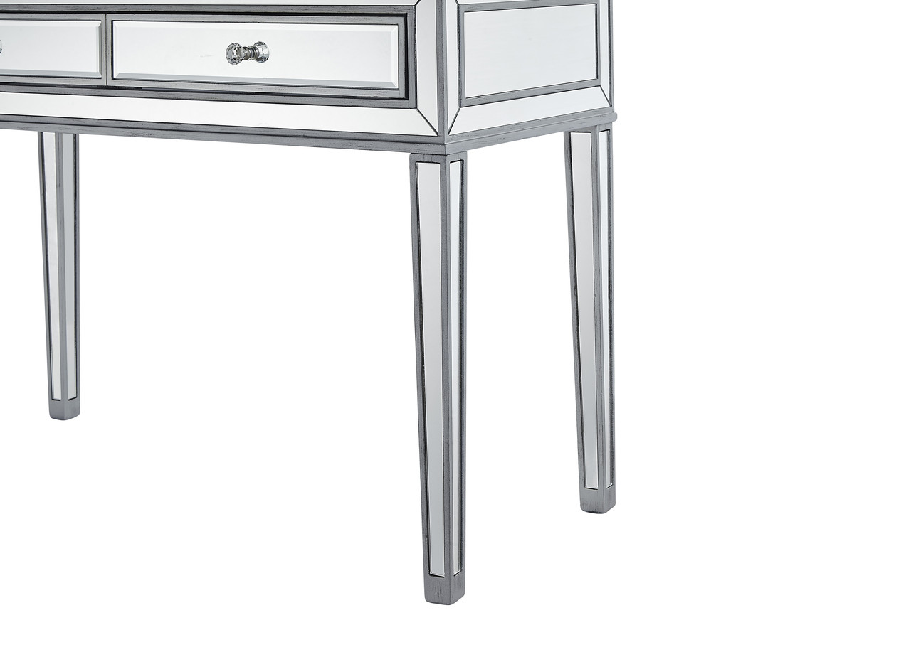 ELEGANT DECOR MF72006  Desk 42in. W x 18in. D x 30in. H in antique silver paint