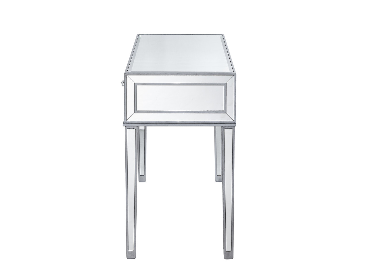 ELEGANT DECOR MF72006  Desk 42in. W x 18in. D x 30in. H in antique silver paint ELEGANT DECOR MF72006  Desk 42in. W x 18in. D x 30in. H in antique silver paint