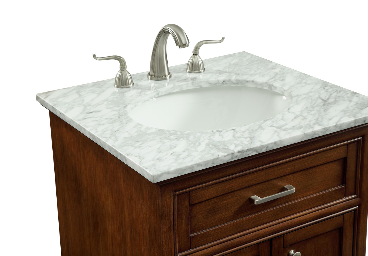 ELEGANT DECOR VF15024TK 24 In. Single Bathroom Vanity Set In Teak ELEGANT DECOR VF15024TK 24 In. Single Bathroom Vanity Set In Teak