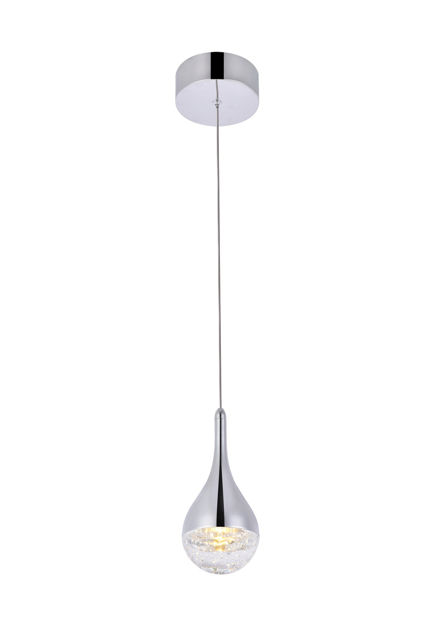 Elegant Lighting 3801D4C Amherst Collection LED 1-light pendant 5 in x 9in chrome finish