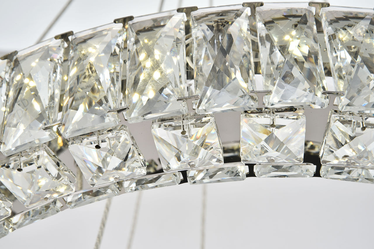 Elegant Lighting 3503G24C Monroe Integrated LED chip light Chrome Chandelier Clear Royal Cut Crystal