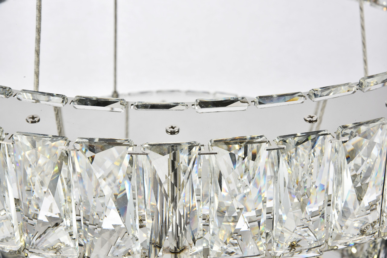 Elegant Lighting 3503G24C Monroe Integrated LED chip light Chrome Chandelier Clear Royal Cut Crystal