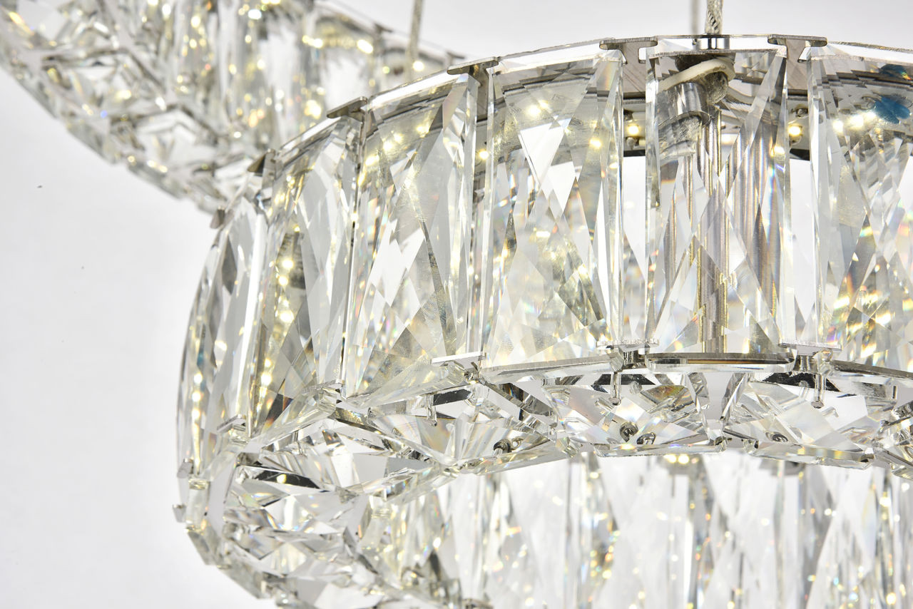 Elegant Lighting 3503G18C Monroe Integrated LED chip light Chrome Pendant Clear Royal Cut Crystal