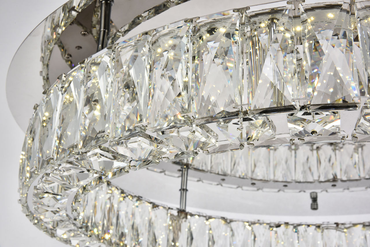 ELEGANT LIGHTING Value 3503F26C Monroe LED light Chrome Flush Mount Clear Royal Cut Crystal