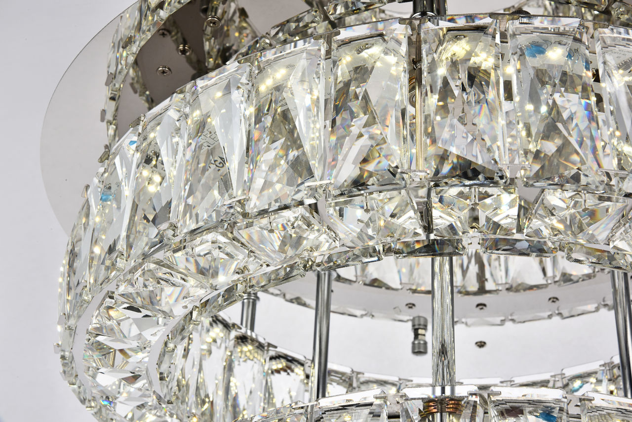 ELEGANT LIGHTING Value 3503F18L2C Monroe LED light Chrome Flush Mount Clear Royal Cut Crystal