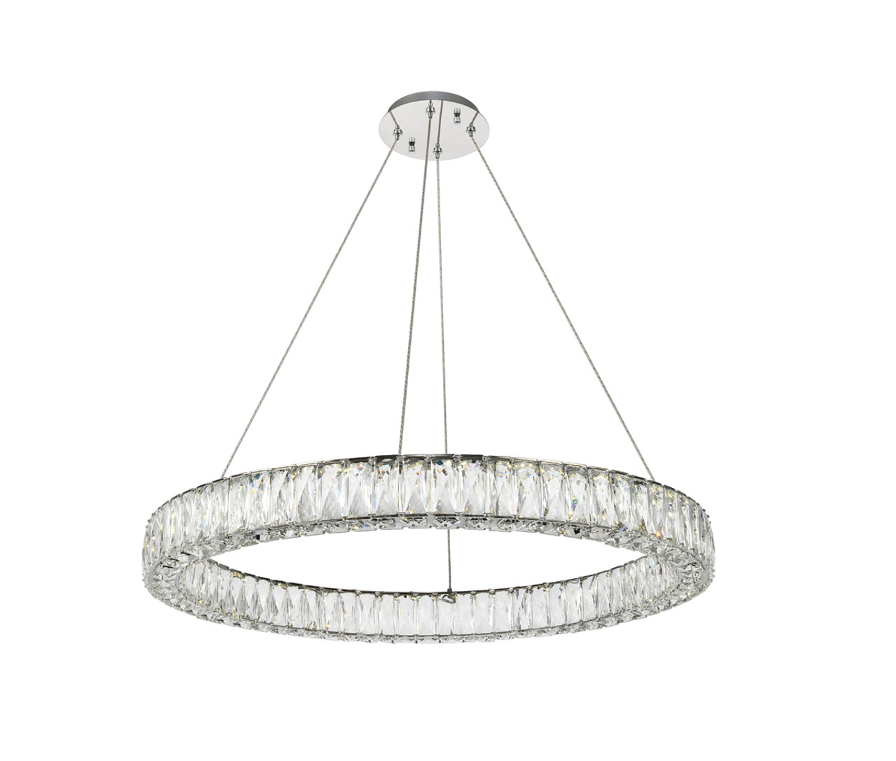 Elegant Lighting 3503D31C Monroe Integrated LED chip light Chrome Chandelier Clear Royal Cut Crystal