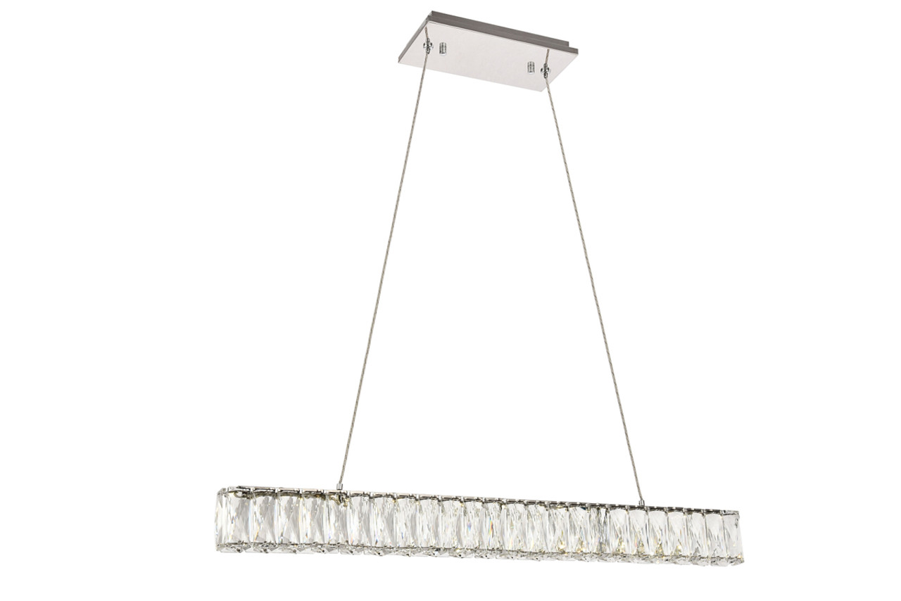 Elegant Lighting 3502D31C Monroe Integrated LED chip light Chrome Chandelier Clear Royal Cut Crystal