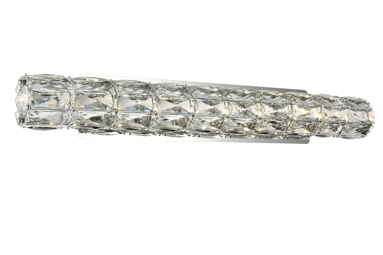 ELEGANT LIGHTING Value 3501W30C Valetta Integrated LED chip light Chrome Wall Sconce Clear Royal Cut Crystal