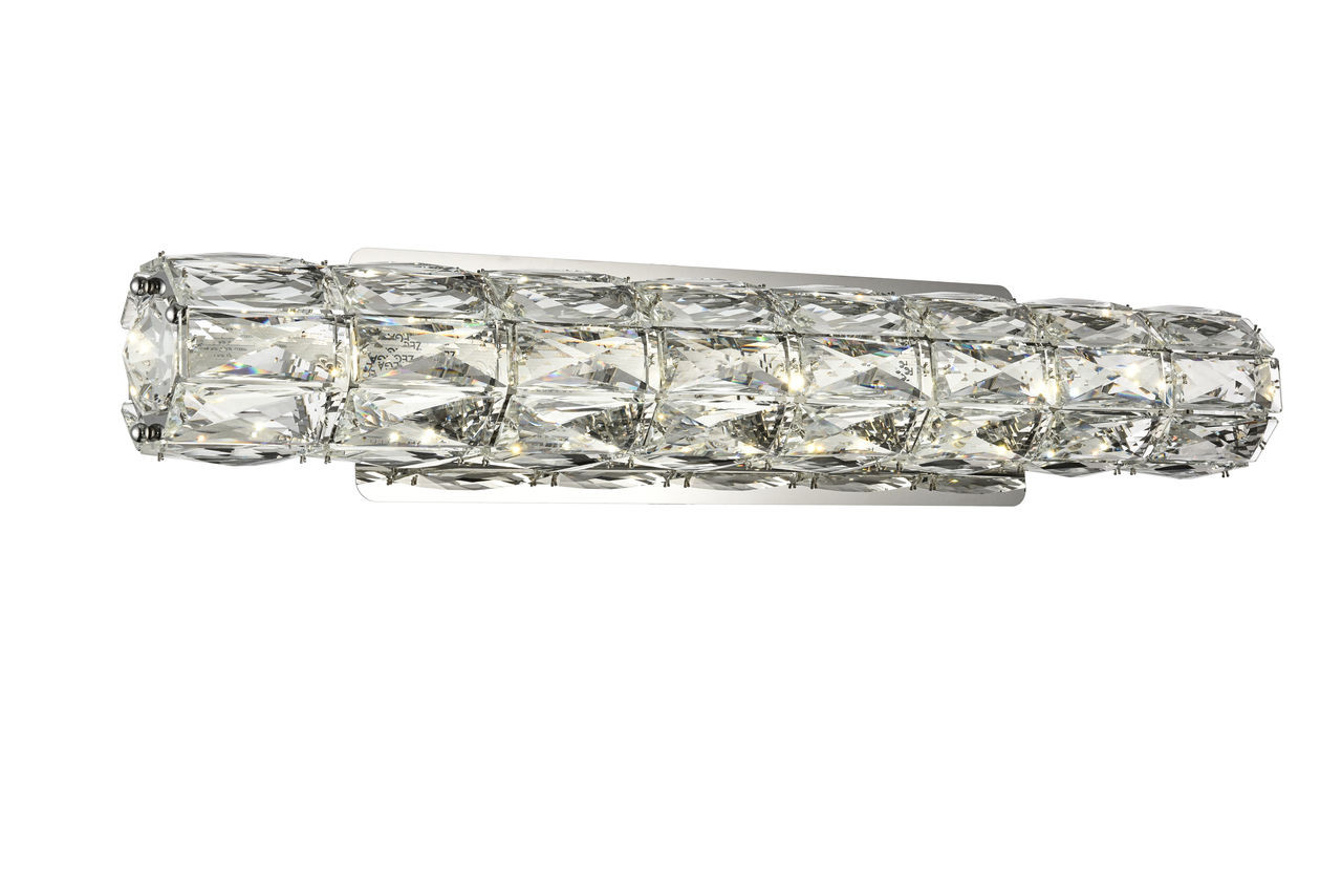 ELEGANT LIGHTING Value 3501W24C Valetta Integrated LED chip light Chrome Wall Sconce Clear Royal Cut Crystal