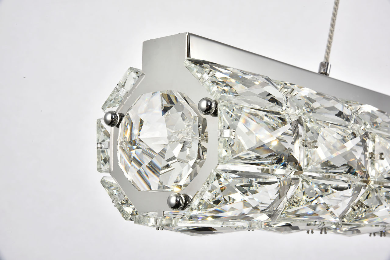 Elegant Lighting 3501D42C Valetta Integrated LED chip light Chrome Chandelier Clear Royal Cut Crystal