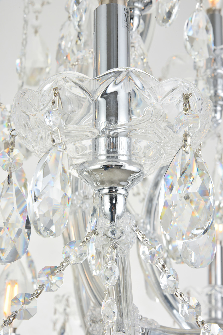 ELEGANT LIGHTING 2803G120C/RC  Maria Theresa 84 light Chrome Chandelier with clear tear drop crystals Clear Royal Cut Crystal