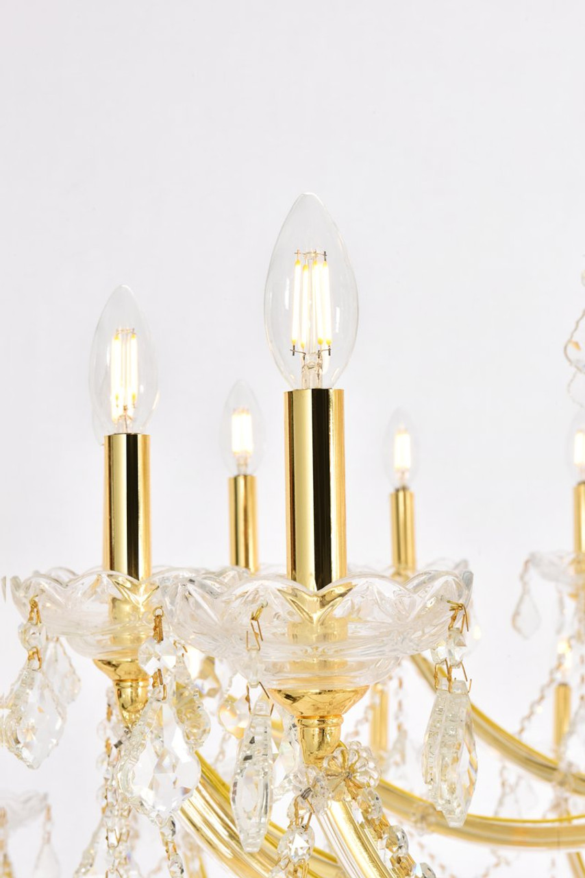 ELEGANT LIGHTING 2800G120G/RC  Maria Theresa 84 light Gold Chandelier Clear Royal Cut Crystal