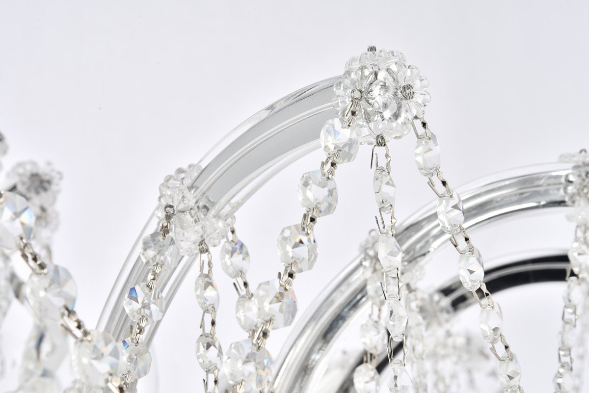 ELEGANT LIGHTING Value 2800F36C/RC  Maria Theresa 8 light Chrome Flush Mount Clear Royal Cut Crystal