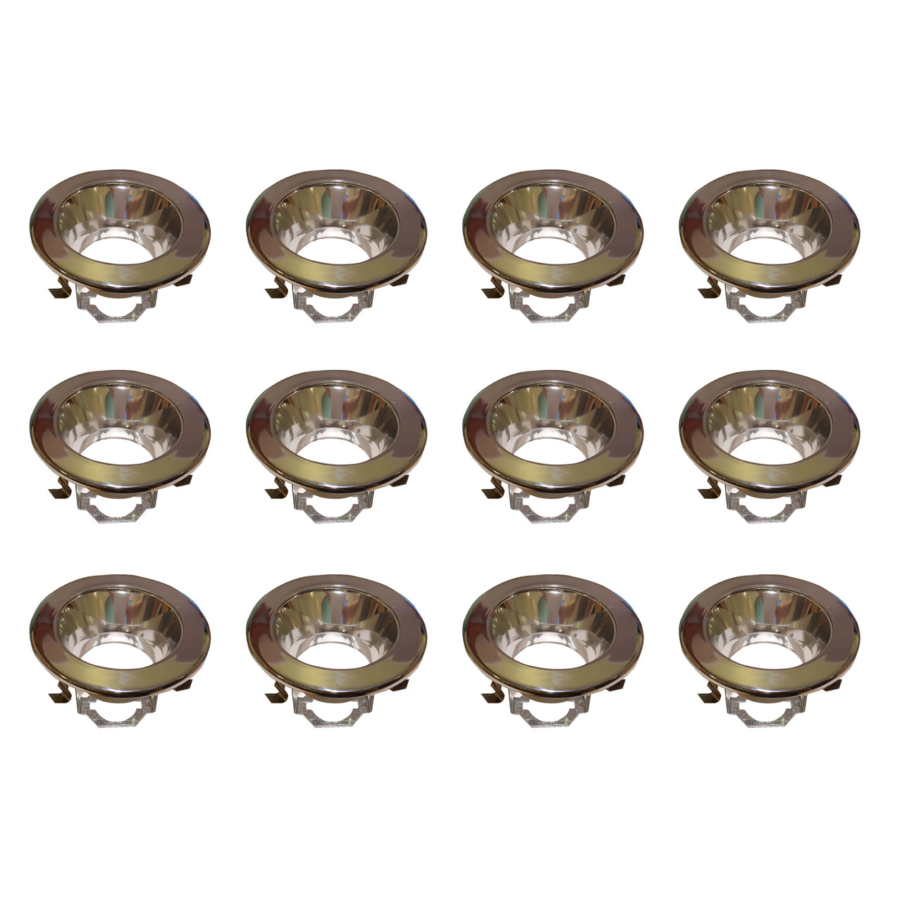 Elitco Lighting R4-495CH-12PK 4 INCH CHROME SMOOTH TRIM WITH SOCKET BRACKET, FITS BR20/R20/PAR20 12 PACK