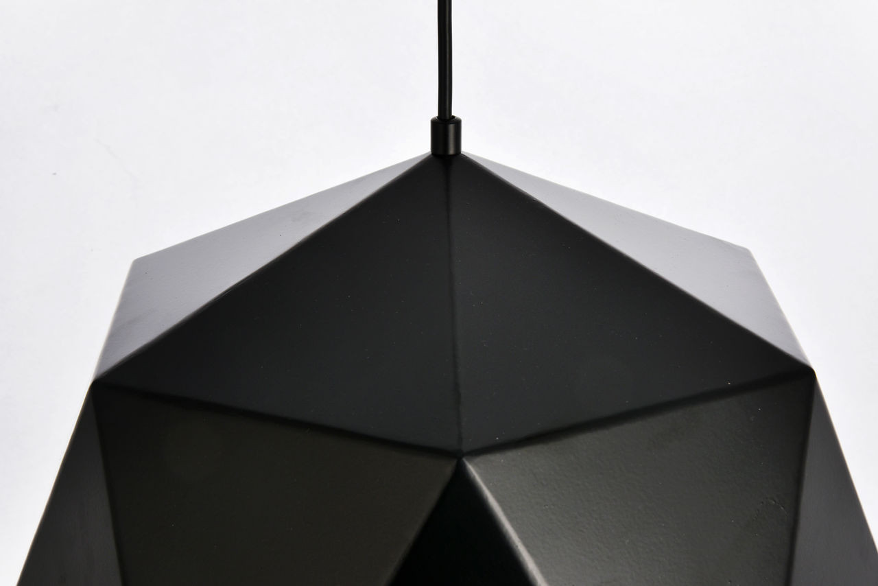 Living District LDPD2081 Arden Collection Pendant D15.0'' H9.6 Lt:1 Black and Gold Finish