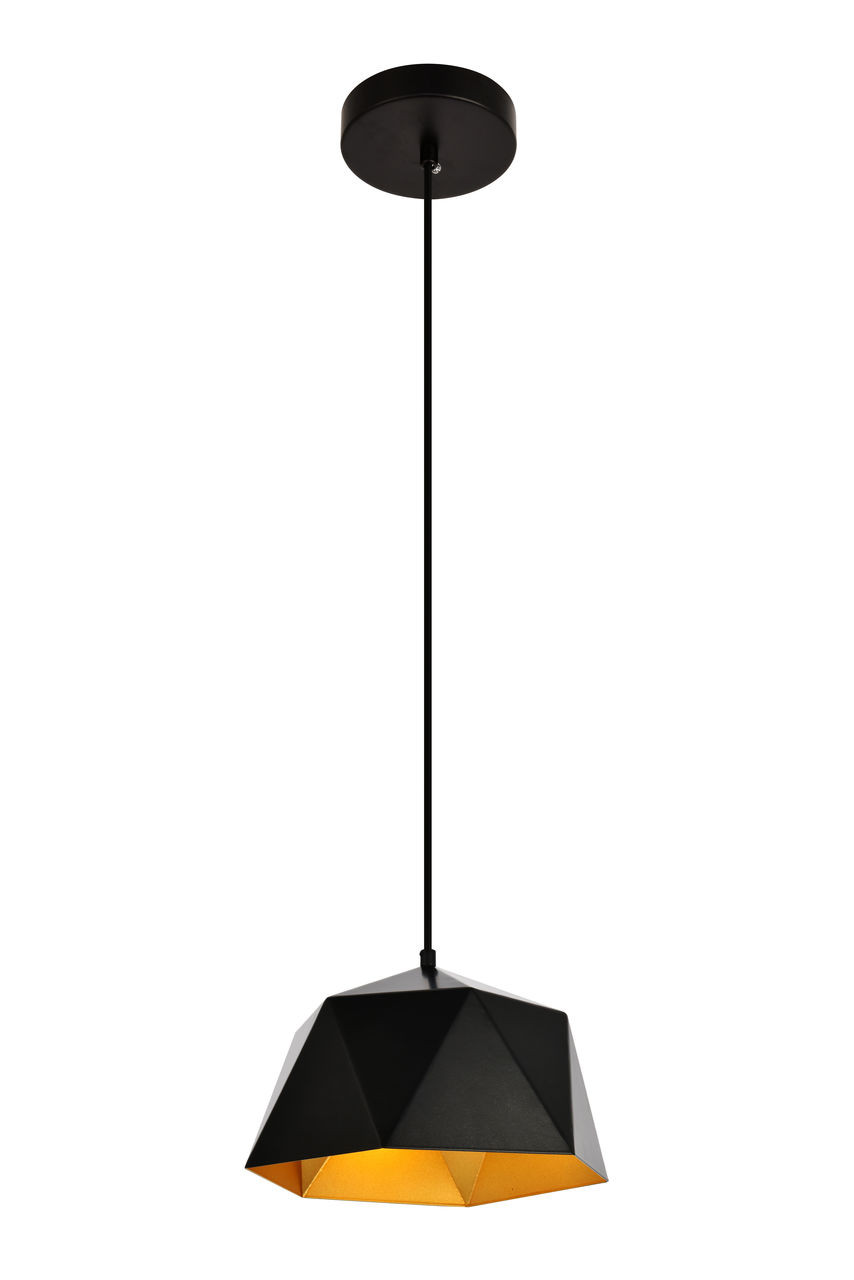 Living District LDPD2079 Arden Collection Pendant D10.2 H6.7 Lt:1 Black and Gold Finish